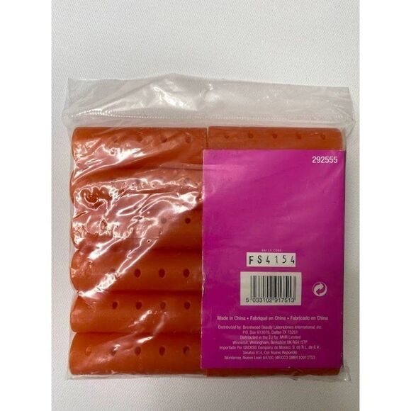 Salon Care Plastic Magnetic Rollers 13/16 Orange 2‎ Dozen 24 Packages - Picture 4 of 5